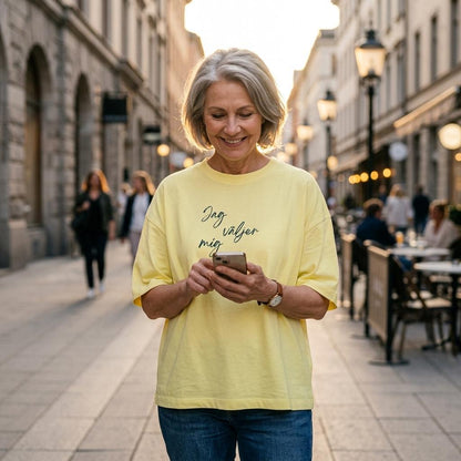 Oversized dam T-shirt - bomull i ekologisk omställning